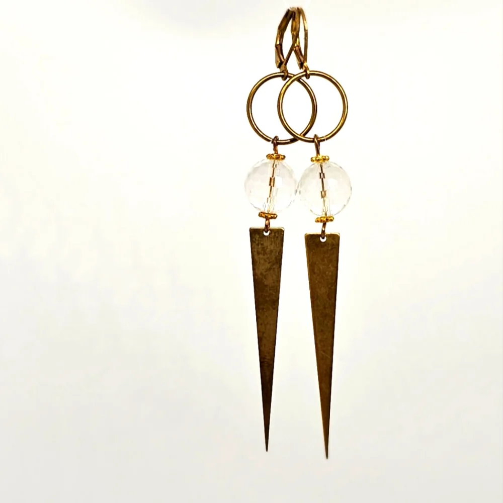 NWT Brass Point Boutique Series Faceted Quartz Earrings 🔮💎⏬️